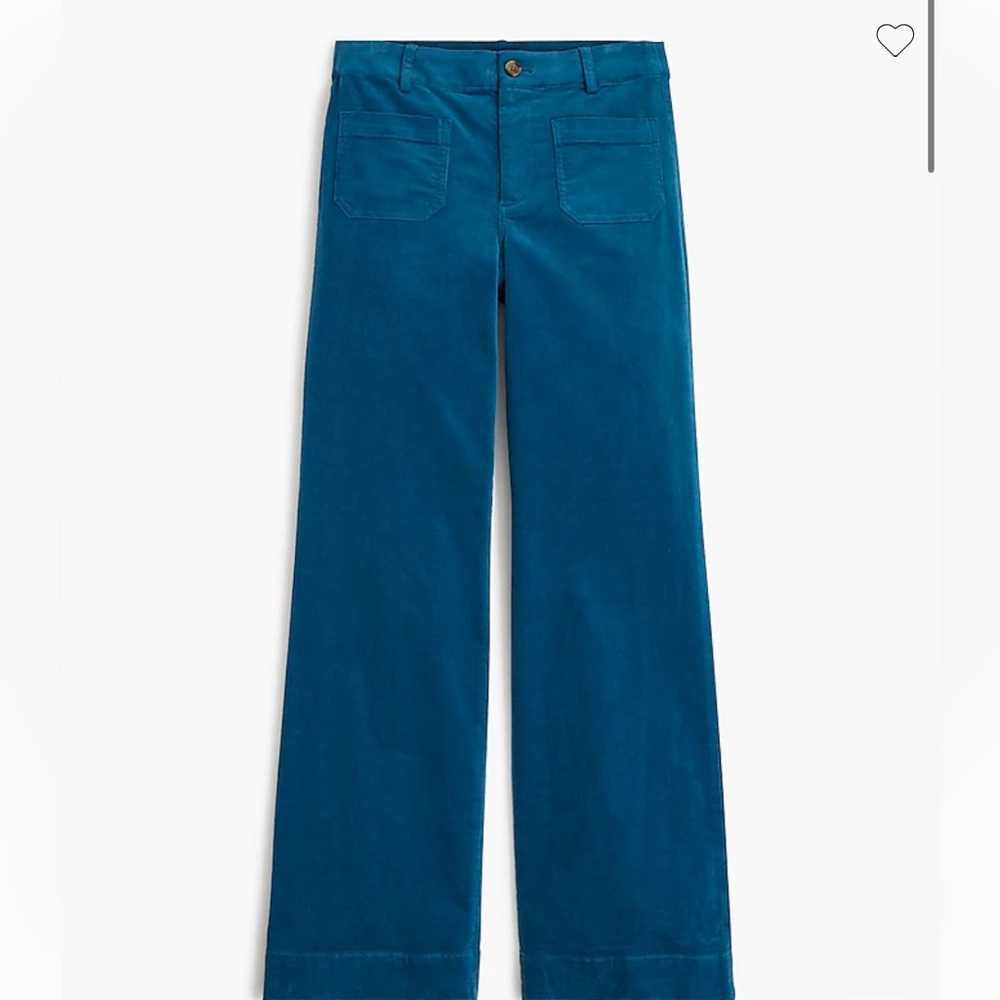J. Crew Factory Lizzie Blue Corduroy Wide Leg Pants